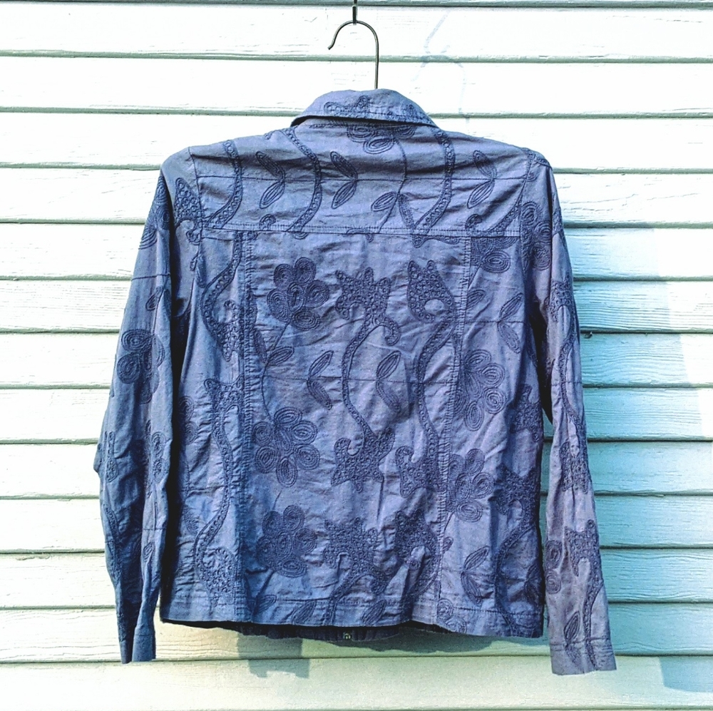 Embroidered zip front jacket - Picture 2 of 4